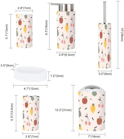 6-Piece Rustic Bathroom Accessories Set for Countertops