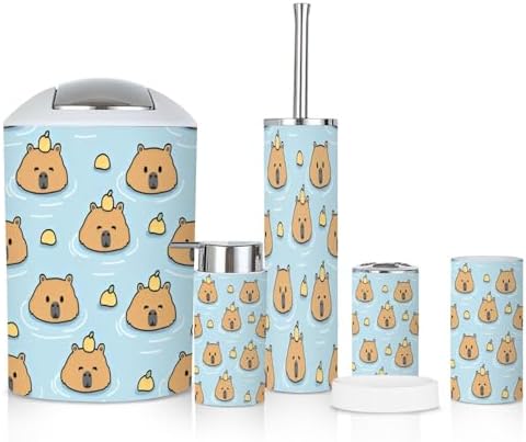 6 Piece Bathroom Accessories Set - Cute and Functional Trading