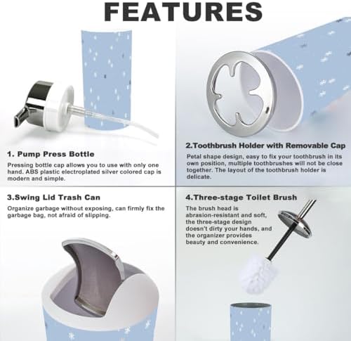 6-Piece Cute Snowflake Bath Set