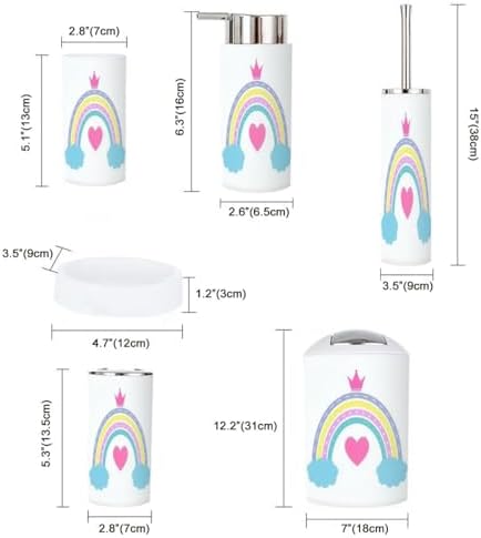 Bathroom Accessory Set - Rainbow Rainbow Fastpitch Scandinavian Style