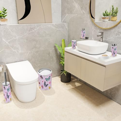 6 Piece Cute Butterfly Bathroom Accessories Set