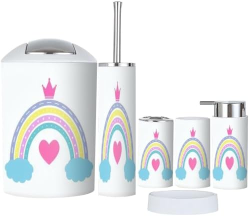 Bathroom Accessory Set - Rainbow Rainbow Fastpitch Scandinavian Style