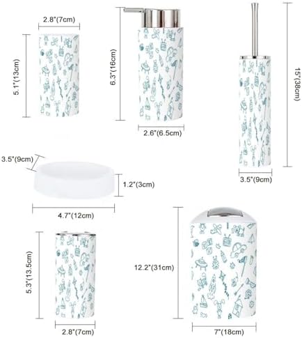 XNGJEMVWXO 6-Piece Bathroom Accessory Set for Boys