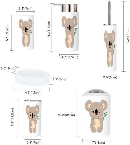 Bathroom Accessories Set with Koala Charm for Your Space