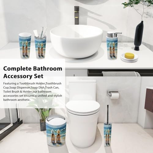 Boho Beach Decor Bathroom Accessory Set 6 Piece