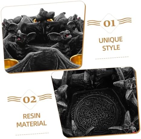 Gothic Bat Resin Candlestick Holder Halloween Decor