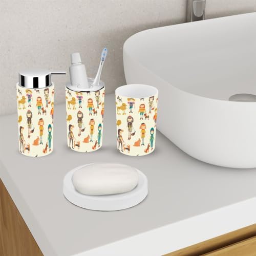 Bathroom Accessory Set 6 Piece for Girls Boys Dogs