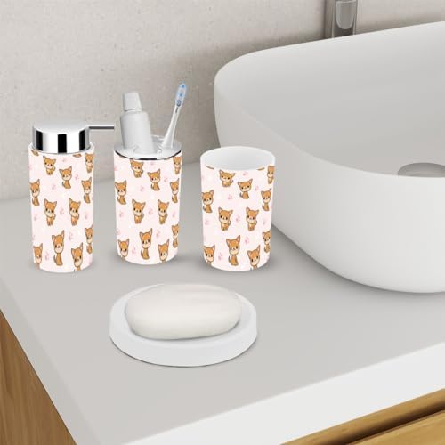 6 Piece Cute Kawaii Dogs Bathroom Accessory Set