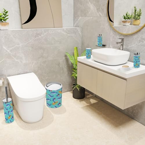 6 Piece Boho Bathroom Accessories Set with Shark Design