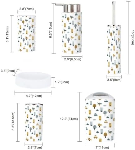 Scandinavian 6 Piece Bathroom Accessory Set