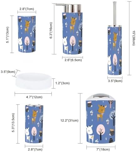 Seamless childish pattern bathroom accessory set