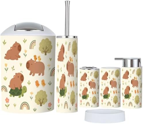 TRANQDEHOM 6-Piece Boho Essential Bathroom Set for Home Kitchen