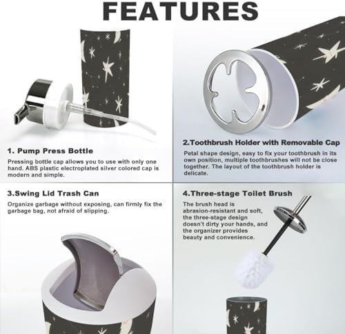 Space Sun Moon Kids Bathroom Set