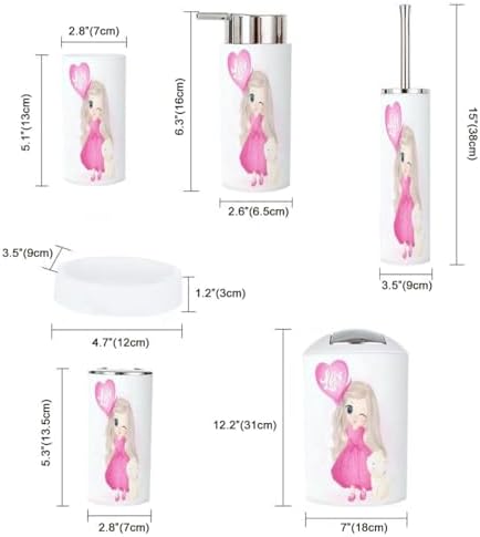 Cute Little Girl Balloon Bathroom Accessories Set