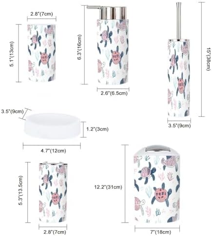 Bathroom Accessory Set 6 Piece Boho Seamless Pattern for Kids