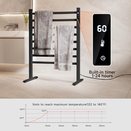 Premium Electric Towel Warmer Rack with Timer Temperature Control