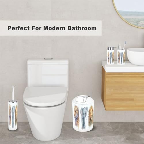 XNGJEMVWXO Elephant Lion Bathroom Accessory Set
