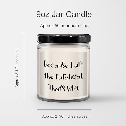 Funny Paralegal Quote Jar Candle - Vanilla Scent