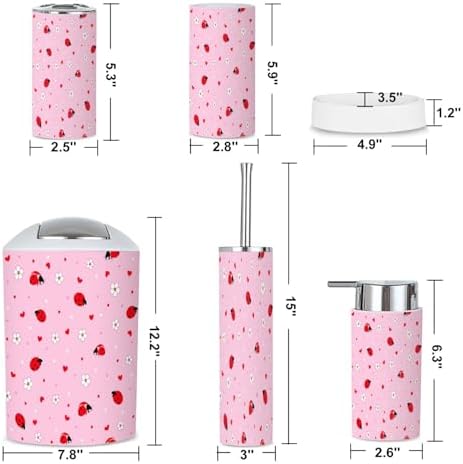 6-Piece Bathroom Set with Botanical Orrery Pattern