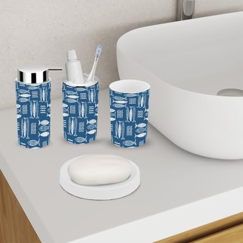 Sturdy 6-Piece Bathroom Organizing Set with CuteDesign