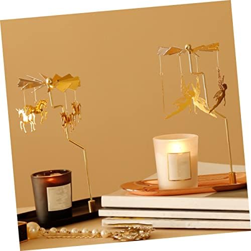 Stylish Golden Candle Bracket with Rotating Candle Support