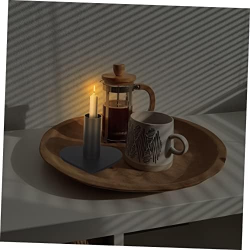Elegant Black Iron Candle Holder for DJs - Heart-Shaped Compact Candle Rack