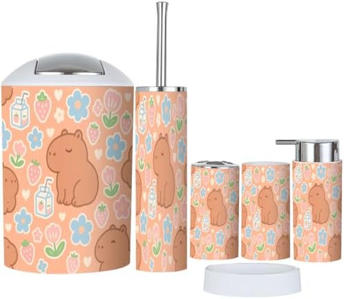 Boho Cute Bathroom Accessory Set 6 Piece