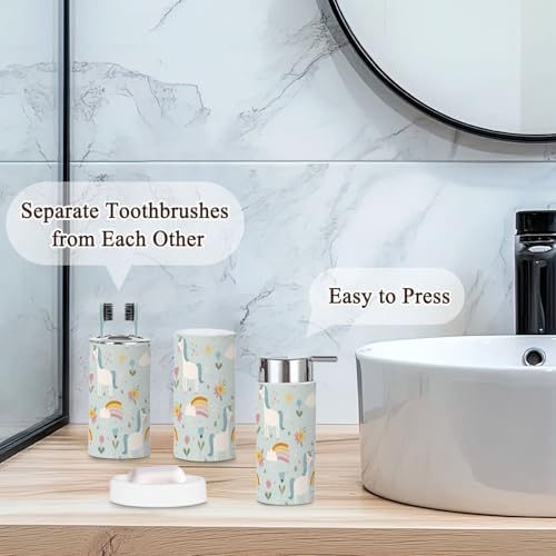 6-Piece Bathroom Accessories Set - Cute Flower Design for Modern Bathrooms