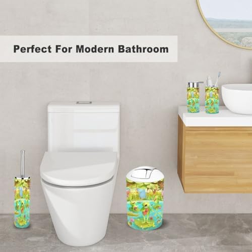 Sturdy Kids Bathroom Accessory Set with 6 Pieces - Durable Easy to Clean