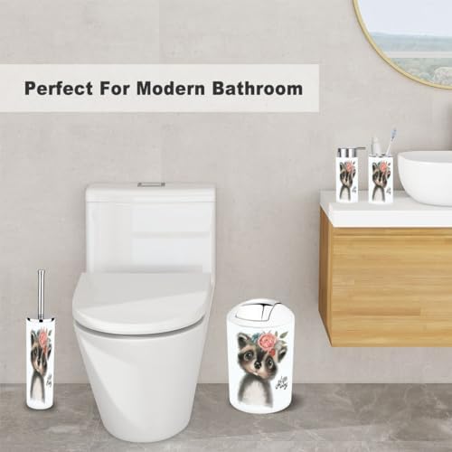 Cute Floral Bathroom Accessory Set 6 Piece