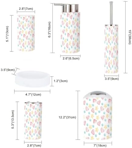 Funny Hearts Bathroom Accessory Set 6 Piece