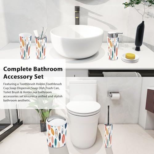 6-Piece Boho Style Bathroom Set with Summer Trend