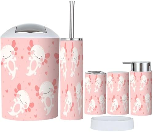 6 Piece Kawaii Bath Set with Cuteness for Your Bathroom