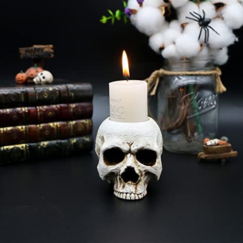 Gothic Skull Candleholder for Halloween