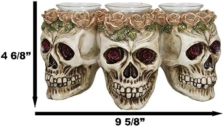 Ebros Gift Trio Gothic Rose Skulls fragrance holder
