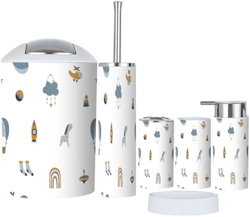 XNGJEMVWXO 6-Piece Bohemian Bathroom Accessory Set for Kids Babies