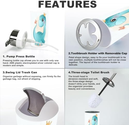 Dino and Butterfly Bathroom Accessory Set