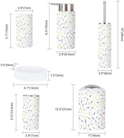 Candy Pattern Bathroom Accessory Set 6 Piece