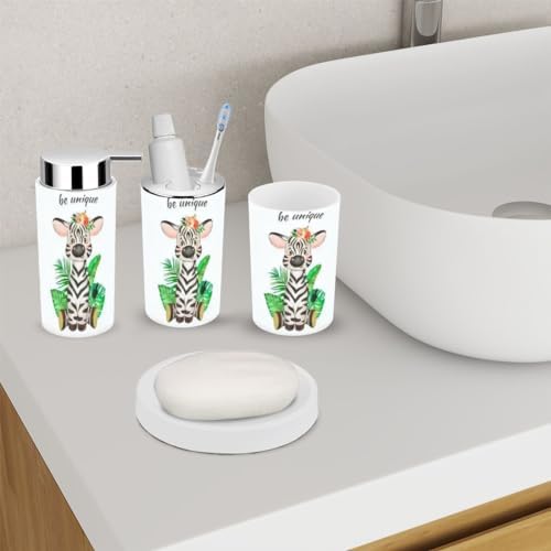 Bathroom Accessory Set - Cute Zebra Built for the Family