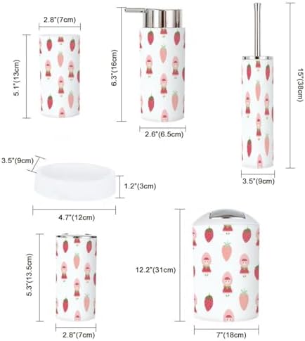 6-Piece Strawberry Girl Bathroom Set Stylish and Functional Design