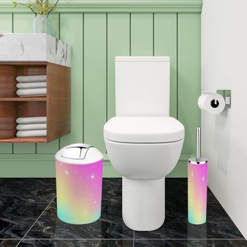 Bathroom Accessory Set Boho Pink Mesh Design