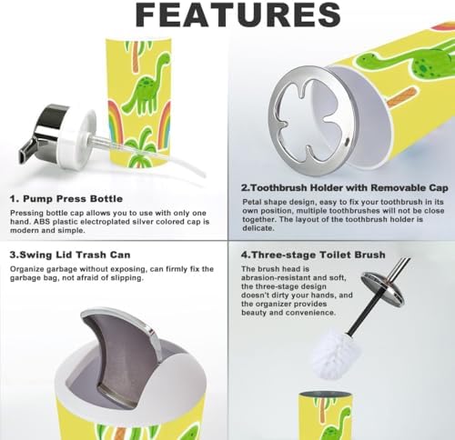 Bathroom Accessory Set - 6-Piece Tidy Organizer with Durable Design