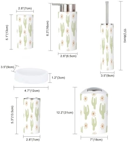 Cute Cactus Bathroom Set