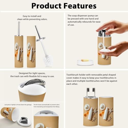 Bathroom Organizing Set 6 Essential Pieces by TRANQDEHOM