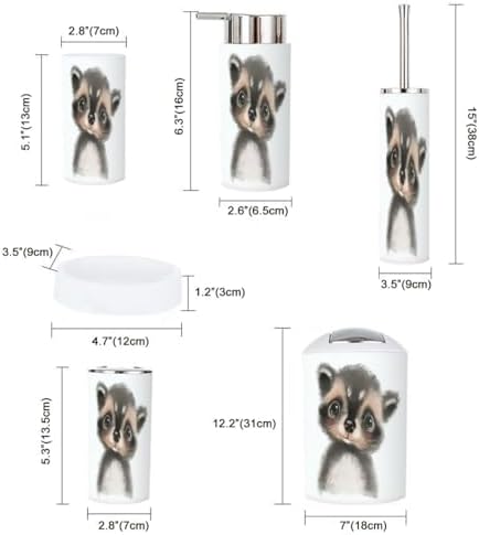 Stylish 6-Piece Bathroom Accessory Set for Home or Travel