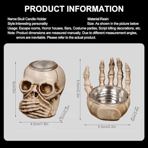 4pc Skeleton Candle Holder