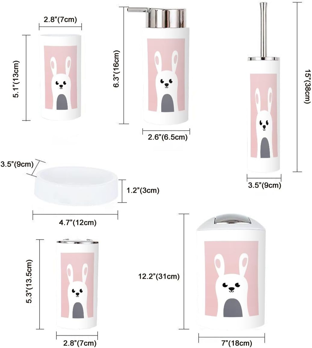 Cute Animal Bathroom Accessories Set 6 Pcs 1