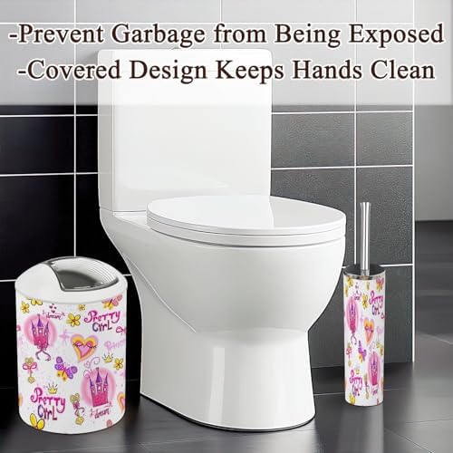 Bathroom Accessories 6 Pcs Set Childish Cartoon Repeated Design