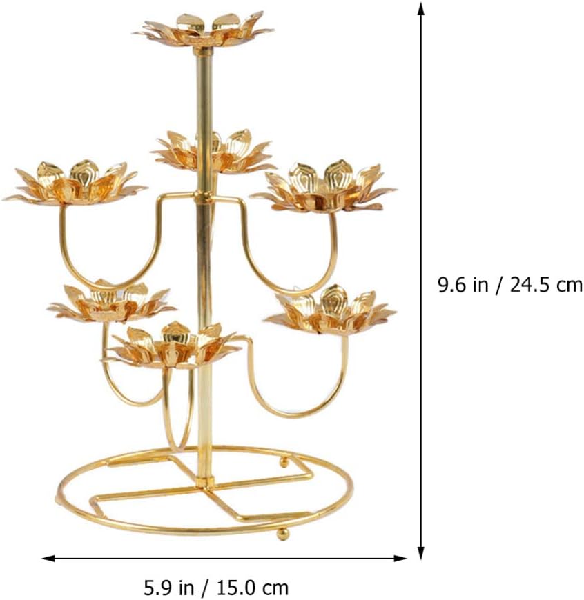 EXCEART Lotus Candle Wrought Candelabra Holder Set