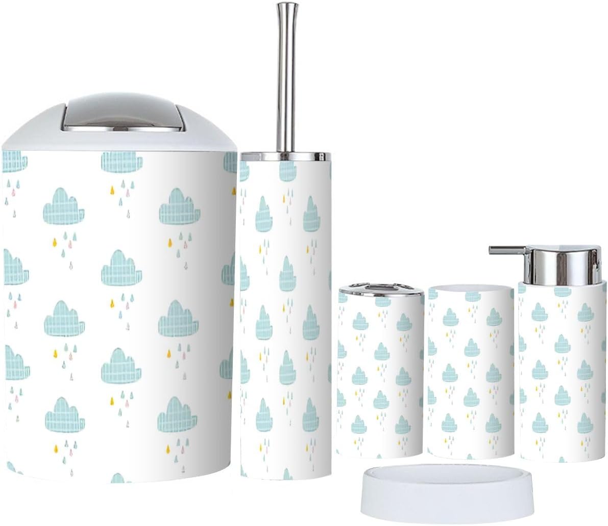 6-Piece Cute Kitchen Stickers Storage Set for Kids Durable Cute